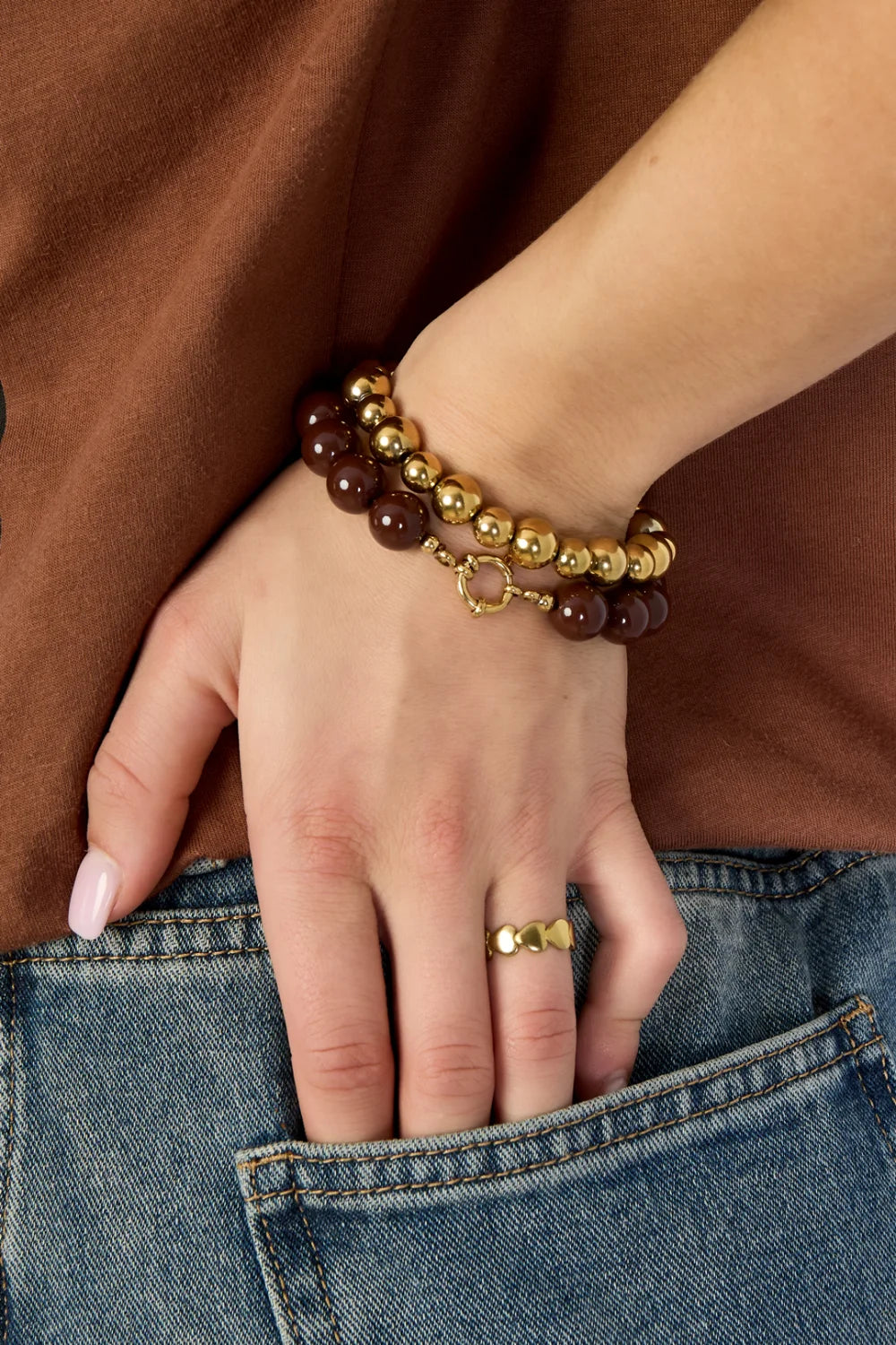 BEADS BRACELET BROWN