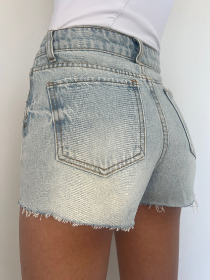 DENIM STUDS SHORT